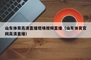 山东体育高清直播现场视频直播（山东体育官网高清直播）