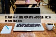 欧洲杯2023赛程时间表半决赛结果（欧洲杯赛程时间安排）