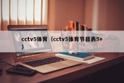 cctv5体育（cctv5体育节目表5+）